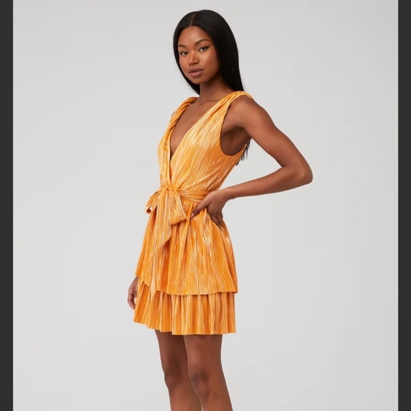 NWT Sabina Musayev $235 - Alma Dress Mandarin color - mini dress - MEDIUM - Picture 7 of 10